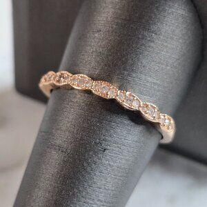 Womens Vintage Estate 14k Rose Gold Diamond Ring 2.4g #E2203